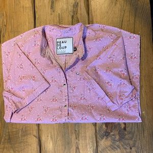 Pink Floral Button-Down Peau De Loup Shirt